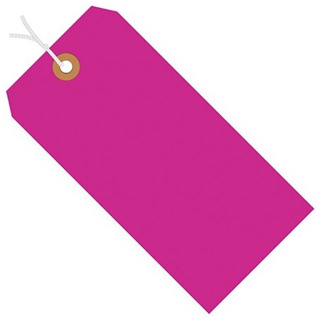 Bsc Preferred 4 1/4 x 2 1/8'' Fluorescent Pink 13 Pt. Shipping Tags - Pre-Strung, 1000PK BUY00015541